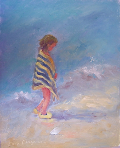 Little Girl in the Blue and Yellow Towel